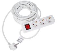 Value - Ciabatta elettrica a 3 prese, con interruttore, protezione da contatto, con protezione per bambini, 10 m, colore: Bianco