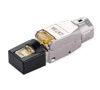 Value Connettore RJ45 Cat.6A Campo Assemblare STP Schermato Tool-Free Connettore di Rete per AWG26/1-23/1 Cavo Filo Solido Zinco Die Cast 10Gbit LAN Ethernet Connettore Argento