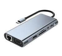 VALUE Docking station USB tipo C, HDMI 4K60, 1 Gigabit Ethernet, 2 USB A + tipo C PD, 1 SD/microSD, 1 audio