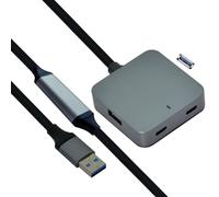 VALUE Hub USB 3.2 Gen1 a 4 porte (2 A + 2 C) con prolunga, nero, 10 m