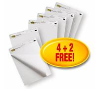 Value Pack Post-it® Meeting Chart - 2+1 Post-It - bianco - 77,5x63,5 cm - 559 va