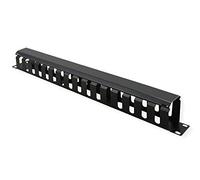 VALUE Pannello frontale 19" 1U con canale di manovra, 40 x 40 mm, nero