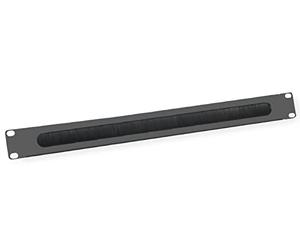 VALUE Passacavo 19" 1U con guarnizione a spazzola, RAL 9005, nero profondo