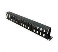 Pannello frontale 19" 1U con canale di manovra, 40 x 60 mm, RAL 9005, nero