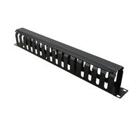 Pannello frontale 19" 1U con canale di manovra, 40 x 60 mm, RAL 9005, nero