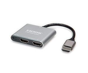 Value Splitter video | HDMI 4K UHD | 2 x | collegare due monitor HDMI a un notebook, lettore BluRay ecc, specchi su due dispositivi di visualizzazione | 3840 x 2160 @60 Hz, 14.99.3585, colore argento