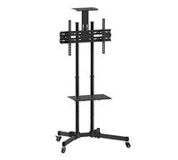 ITB Base Da Pavimento Per Tv A Schermo Piatto 70" Banco A Rotelle Nero 17.99.116
