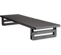 Value Supporto per monitor e computer portatile, regolabile in altezza, extra largo, nero, stabile supporto in legno per monitor, notebook o laptop