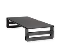 Value - Supporto per monitor/laptop ad altezza regolabile, in legno, per monitor, notebook o laptop, colore: nero