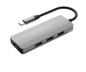 VALUE USB 3.2 Gen 1 Hub, 4 ingressi, cavo di collegamento USB-C