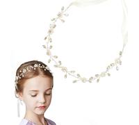 ValueBargain Corona per capelli per comunione, ragazza, comunione, corona di fiori con perle e strass, combinazione di metallo/ABS, elastico, fissaggio per feste della prima comunione e guardaroba da