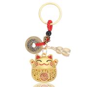 ValueBargain Maneki Neko - Portafortuna giapponese con cinque monete imperatrici e zucca, 9,8 cm per prosperità e protezione
