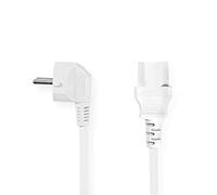 Valueline CABLE-703W-10 Cavo di Alimentazione, Spina Schuko a 90° e Femmina VDE IEC320 C13, Utilizzo Standard, 10 m, Bianco