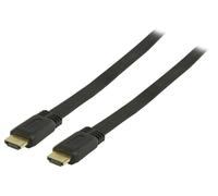 Valueline Cavo Piatto con Connettore HDMI Ethernet e HDMI, 10.0 m, Nero