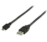 Valueline Cavo USB 2.0 da 2 m da USB Maschio A a Micro USB Maschio B, Nero