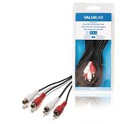 Valueline VLAB24205B100 Cavo Prolunga Audio Stereo 2x RCA Maschio - Femmina, 10 m, Nero