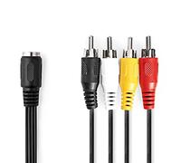 Valueline VLAP20475B02 cavo di interfaccia e adattatore 4 x RCA 5-pin DIN Nero, Rosso, Bianco, Giallo