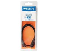 Valueline VLCB60505B10 Cavo 2.0 Piatto USB A Maschio a Micro USB B Maschio, 1 m, Nero