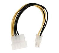 Valueline VLCP74060V015 Interno 0.15m Molex (4-pin) PCI-E (6-pin) Nero, Bianco, Giallo cavo di alimentazione