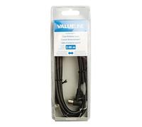 Valueline VLSB40100B30 Cavo Antenna Coassiale Angolato Maschio - Femmina, 3 m, Nero