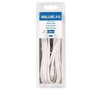 Valueline VLSB41000W50 Cavo Antenna Maschio F - Maschio F, 5 m, Bianco
