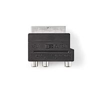 Valueline VLVB31902B Adattatore, SCART Maschio con deviatore - SCART AV, 3X RCA Femmina + S-Video Femmina, Nero