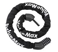 ValueMax Lucchetto Bici Catena 100cm, Lucchetto Bicicletta Antifurto a Combinazione a 5 Cifre Ripristinabile, Adatto per Bicicletta, Moto, Porta, cancello, Recinzione
