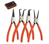 ValueMax Set di 4 Pinze per Anelli di Sicurezza 165mm e 180mm, Pinza per Seeger con Borsa Portatile, Punte Dritte e Curve per Bloccaggio Interno ed Esterno