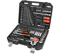 ValueMax Set di Chiavi a Bussola con Cricchetto 122 Pezzi, Custodia Portatile, Maniglia Girevole, Barra di Prolunga, Kit di Attrezzi Meccanici per Auto