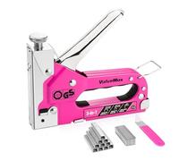 ValueMax - Spillatrice manuale multifunzione 3 in 1 con 2000 graffette con Rimozione, adatta per graffette n. 140, 28, 8, ideale per tappezzeria, materiale da fissaggio, decorazione viola rosato