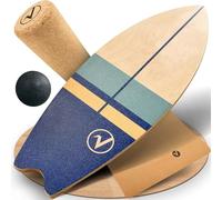 valuents balance board - tavola propriocettiva in legno incluso tappeto e rullo per allenamento sulla risposta neuromuscolare +Più: supporto