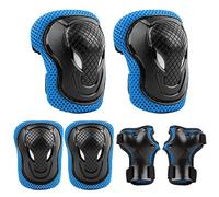ValueTalks Protezione Kit per Bambini,Set Ginocchiere Gomitiere per Skate, Bicicletta, Sci, Pattinaggio, Monopattino e Altri Sport Estermi (6 Pezzi) (Blu)