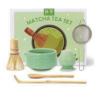 Valuetom Matcha, set da 6 pezzi Matcha con Scopa Matcha, Filtro per Matcha, Ciotola per Matcha, Cucchiaio per Chase e Matcha, per la Cerimonia del tè Matcha Latte (verde)