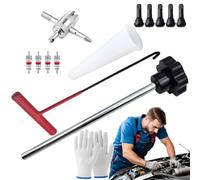 Valve Core Tool - 13x Valve Stem Installation Tool | Tyre Valves ChangeTool, Set ValveStem Core Quickly Replacement Tools Kit For Cars Trucks ATVS With 4Pcs TR412 Valves Stems, Lubricant Grease &