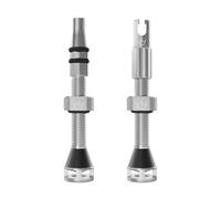 Peaty's Holeshot Fast Flow Valvole Tubeless - Design ad Alto Flusso e Anti-Intasamento, Montaggio Rapido Pneumatici, Alluminio 7075, Valvole Bici Compatibili con Inserti Cerchio MTB, 60mm Argento