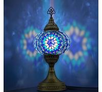 VALVELLO | Lampada A Mosaico | Blu | Turca Marocchina, Stile Tiffany, Decorativa In Vetro Per Camera Da Letto, Soggiorno, Regalo Per Occasioni Speciali/Persona Speciale
