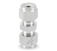 VALVENTO Raccordo per tubo a compressione in acciaio inossidabile 316, 3/8" OD x 3/8" OD, connettore adattatore diritto con doppie puntali per collegamenti a olio, prodotti chimici e gas naturale