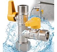 Valvola 3 vie Ottone, Valvola a 3 vie con Attacco T 1/2", Rubinetto Deviatore g 1/2", Rubinetto 2 vie Lavatrice, Rubinetto gas Doppia Uscita da 1/2", Per WC Bagno Cucina Tubo Doccia