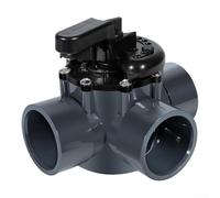 Valvola a 3 vie per piscina, 263028, valvola deviatrice a tre porte, 5 cm, in PVC, per Pentair, per sistemi JANDY, ad alto flusso, grigio nero (nero)