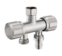 Valvola A Caldo E Freddo Valvola Angolare A Tre Vie G1/2 Un Ingresso E Due Uscite Doppio Controllo Per Lavatrici E Wc Attacco Filettato + Raccordo Per Lavatrice