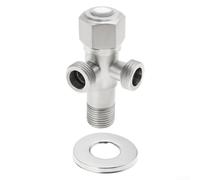 Valvola a doppio angolo in acciaio inossidabile con anima in ottone, valvola di chiusura bidirezionale da 1/2 pollici per controllo dell'acqua del bagno e della cucina, collegamento dell'acqua a