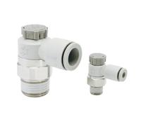 Valvola a farfalla a gomito M5 1/8" 1/4" 3/8" 1/2" maschio 4 6 8 10 12 16 mmOD tubo controllo velocità valvola a farfalla Push to pneumatico Air raccordo (tubo esterno 6 mm _ 1/2")