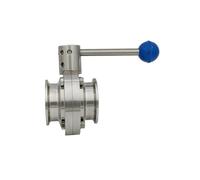 Valvola a farfalla a tre morsetti Valvola a farfalla in acciaio inossidabile sanitario 304 adatta for tubi con diametro esterno 76mm-159mm Latte olio for birra(114mm)