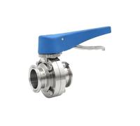 Valvola a farfalla da 1,5"2"25/38/51 in acciaio inossidabile 304 con morsetto a tre vie e maniglia multiposizione in plastica(19mm Ferrule 50.5)