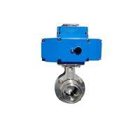 Valvola a farfalla elettrica Φ32 con caricamento rapido, tipo a morsetto, valvola di regolazione proporzionale del flusso 4-20 mA(32 4-20ma-d,AC220V)