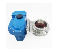 Valvola a farfalla elettrica AC220V SS304 Valvola a farfalla elettrica sanitaria Tri Clamp adatta a tubi con diametro esterno 19 mm-108 mm(25)