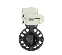 Valvola a farfalla elettrica in PVC UPVC DN50 2 pollici DN65 DN80 DN100 4 pollici e valvola a farfalla resistente.(Upvc Valve Material-24v,DN65)