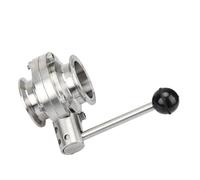 Valvola a farfalla in acciaio inossidabile da 19/25/38/45/51/63 mm Tri Clamp 50,5/64/77,5 mm Birra fatta in casa Latticini Utilizzato nella produzione della birra(OD45 x Clamp 64)