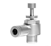 Valvola a farfalla in acciaio inox con funzione di regolazione della velocità e raccordi ad attacco rapido per M5 e tubi da 1/8 a 1/2", per la gestione del flusso d'aria (SL6-02)
