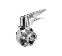 Valvola a farfalla multiposizione con morsetto a maniglia in acciaio inossidabile 304 da 2-1/2" e diametro esterno di 77 mm